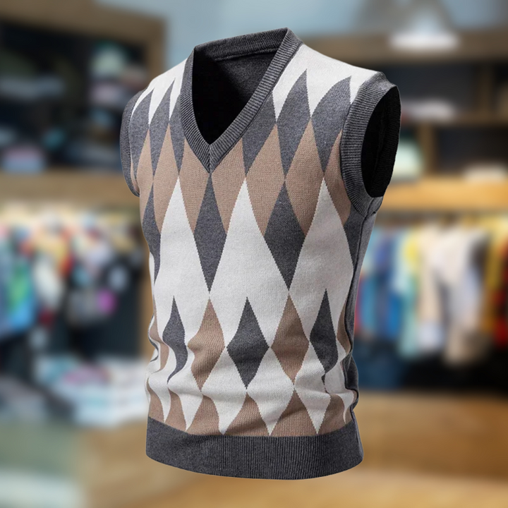 Ashton™ | Geborduurd V-hals Gebreid Vest