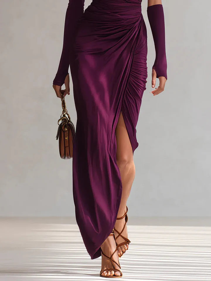 Caloria™ | Asymmettric Draped Maxi Dress