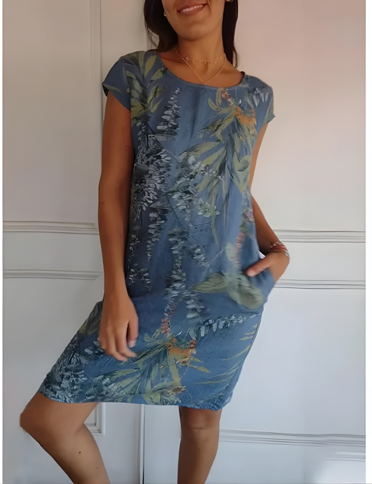 Sloane™ | Short Sleeve Printed Mini Dress