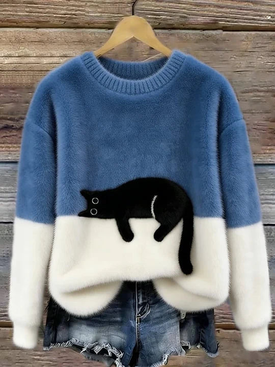 Elsyne™ | Cozy Cat print Sweater