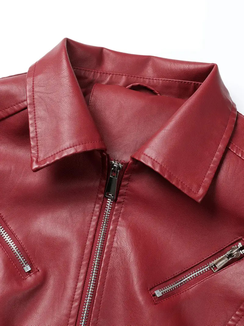Zerina™ |  Leather Biker Jacket