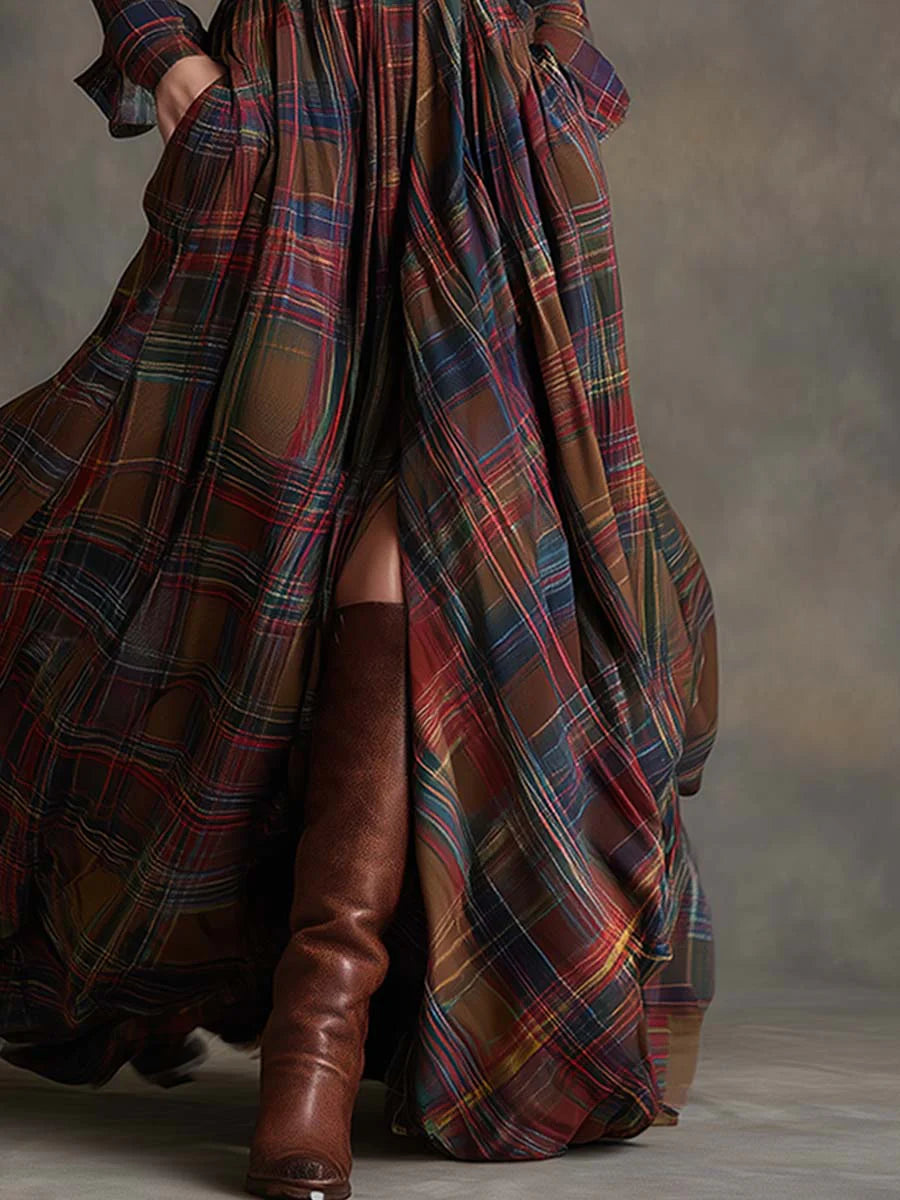 Elora™ | Cheque Maxi Dress