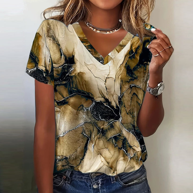 Noémie™ | Vintage Gradient V-Neck T-Shirt