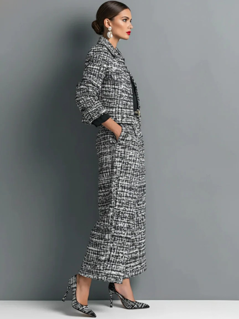 Loryssa™ |  Elegant tweed jacket and trouser set