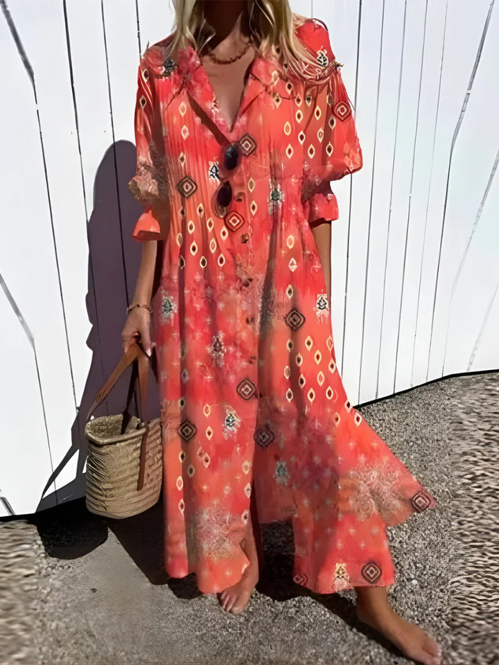 Welina™ | Artistic Pattern Flow Dress