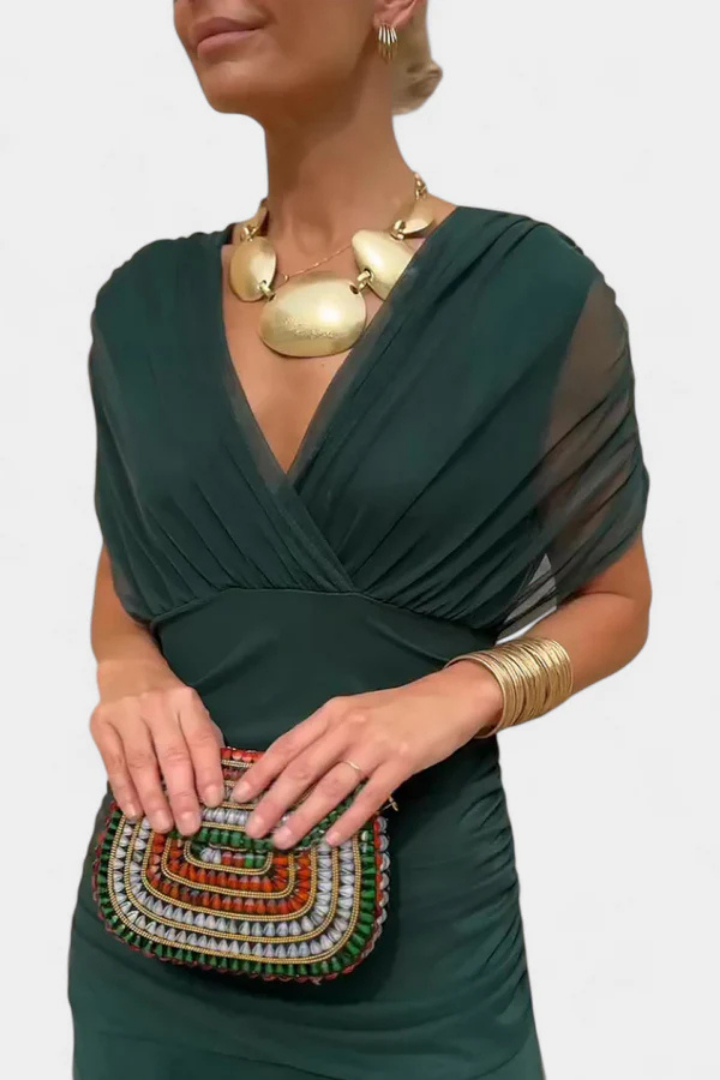 Sorelyn™ | Elegant V-Neck Flowing Dress