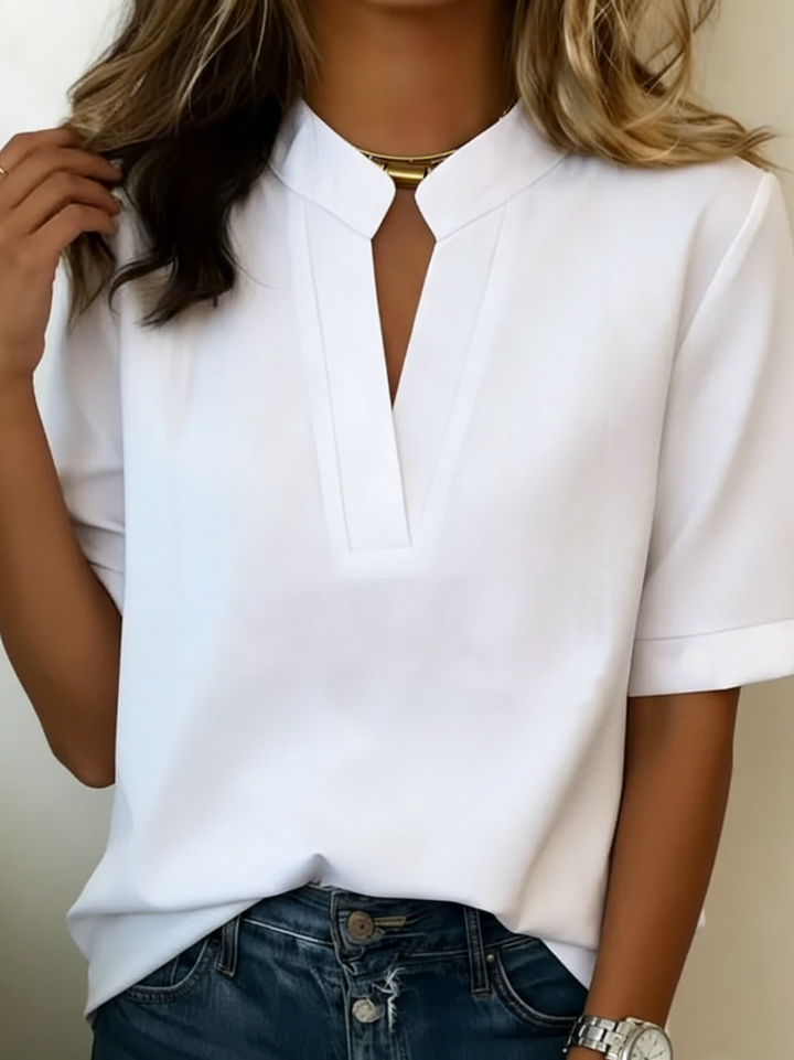 Frances™ | Elegant Blouse with Refined Collar