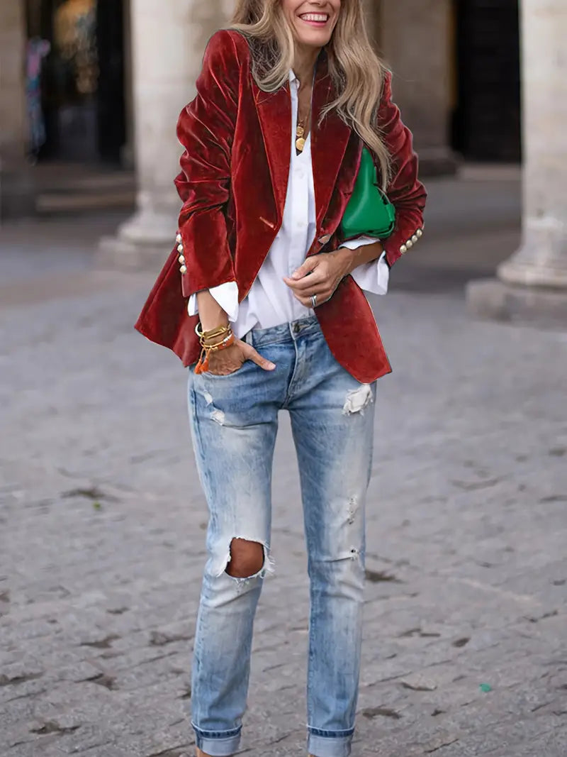 Florina™ | Classic Velvet Blazer