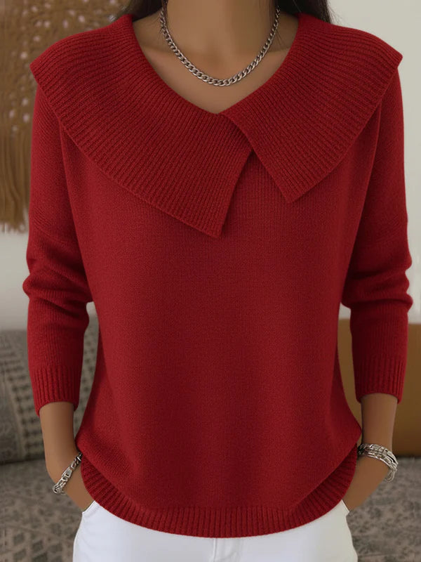 Vionelle™ | Draped Knit Collared Sweater