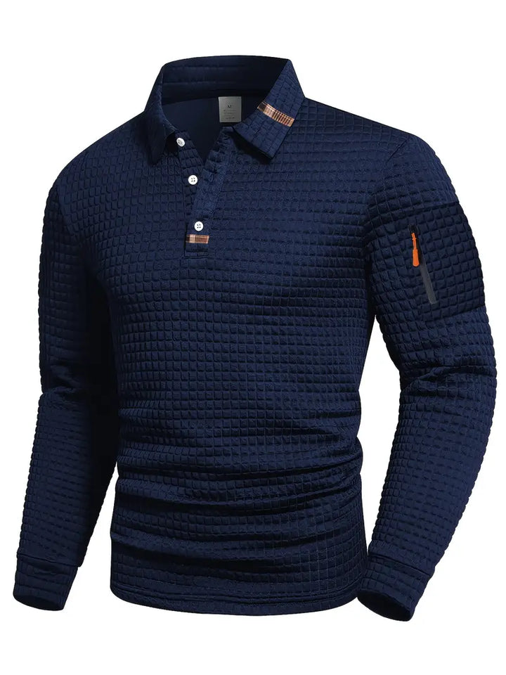 Byron™ | Textured Long Sleeve Polo Shirt