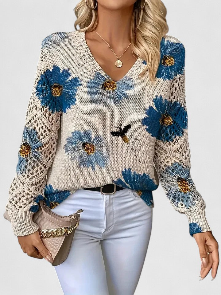 Esabella™ | Elegant Sweater with Floral Design