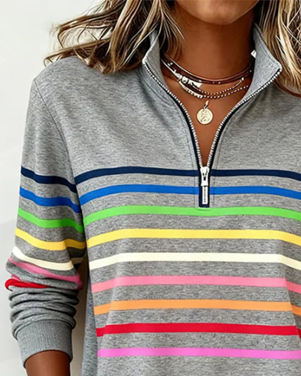 Evonelle™ | Stylish Rinbow Striped Sweater