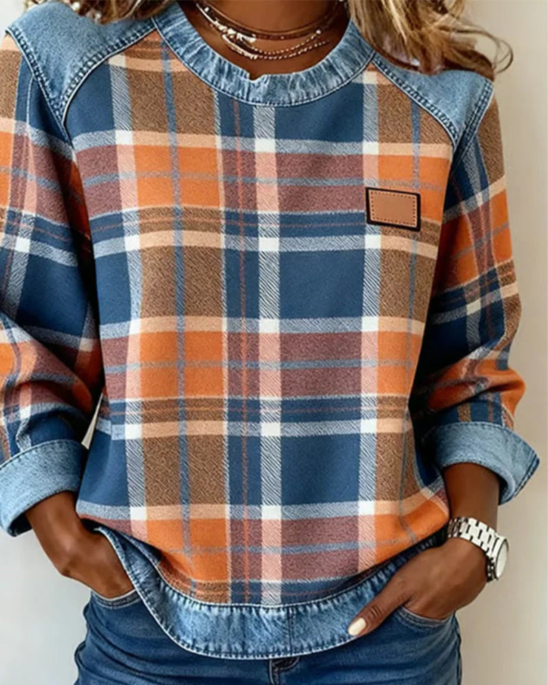 Susan™ | Denim Crew-neck Sweater