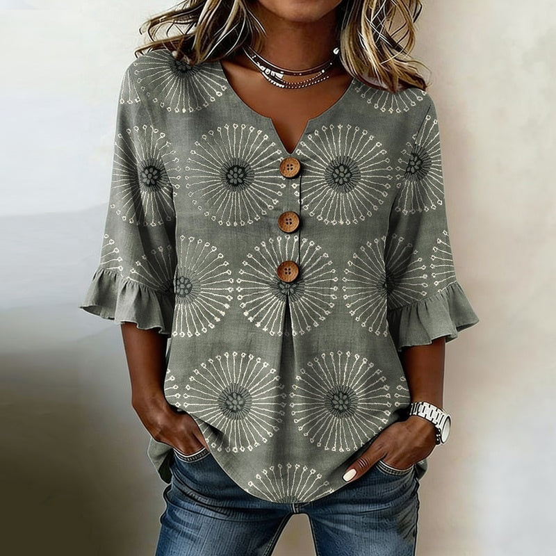 Sylvie™ | Casual Vintage Printed Blouse