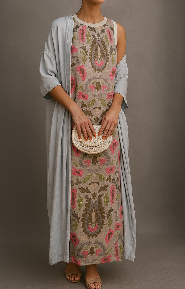 Crystal™ | Elegant maxi dress with matching stole