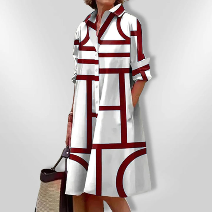 Roxanne™ | Modern Geometric Midi Dress