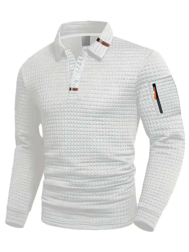 Byron™ | Textured Long Sleeve Polo Shirt