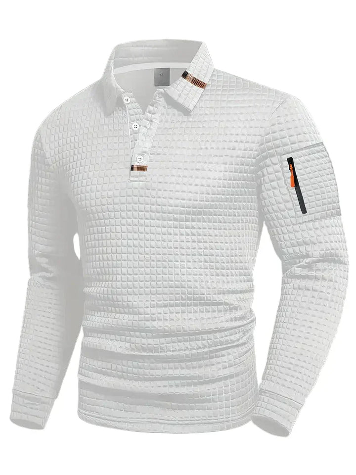 Byron™ | Textured Long Sleeve Polo Shirt