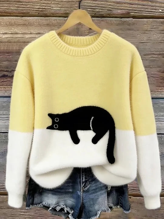 Elsyne™ | Cozy Cat print Sweater