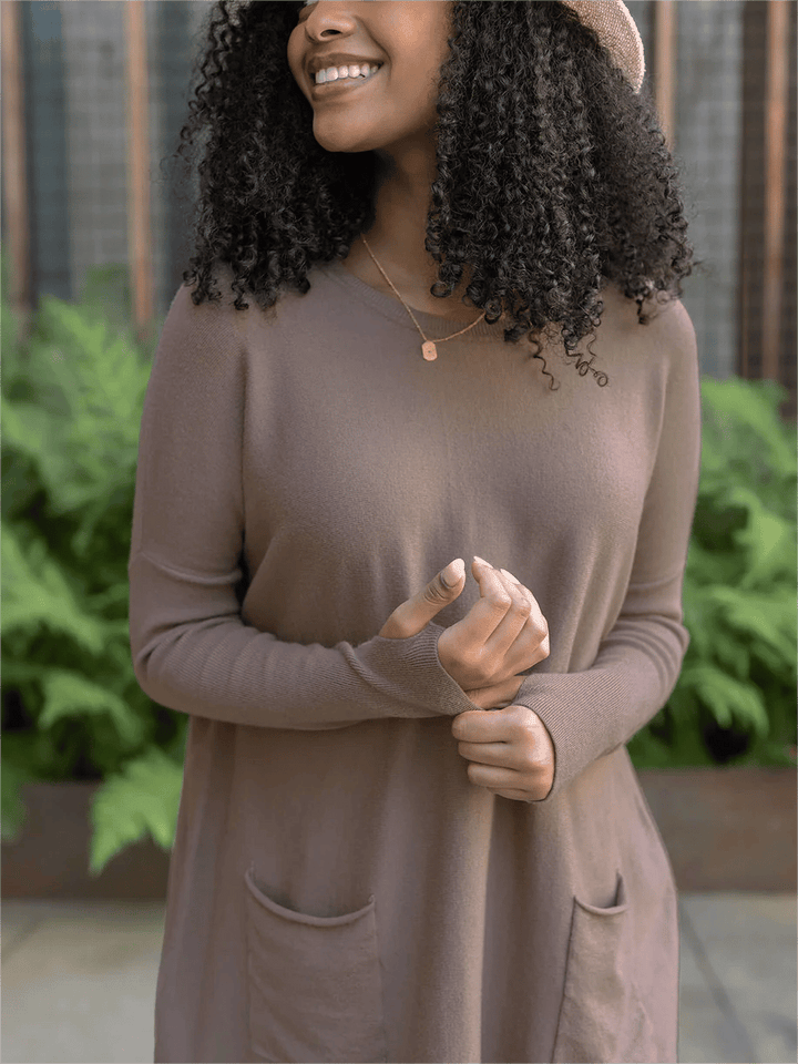 🎁Hot Sale 50% OFF⏳LONG SLEEVE THUMBHOLE SWEATER POCKET TUNIC