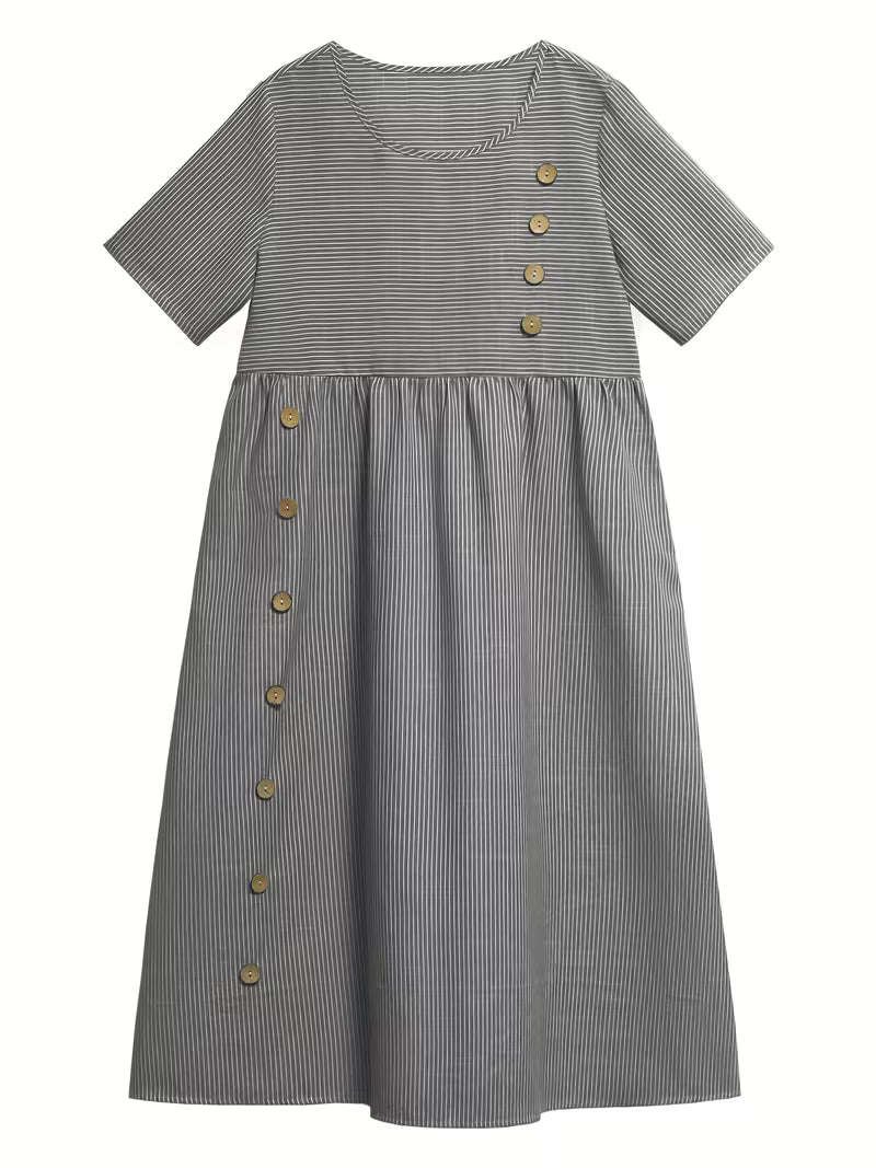 Myrren™ | Round-neck Striped Dress