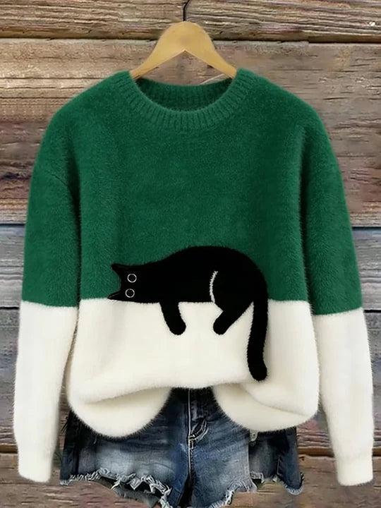 Elsyne™ | Cozy Cat print Sweater