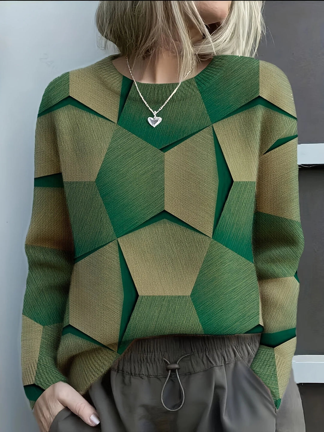 Serinae™ | Artistic Geometric Print Sweatshirt