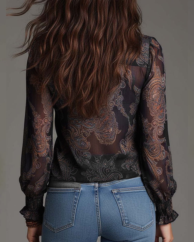 Katie™ | Elegant Blouse with Half-Zip and Ruffles