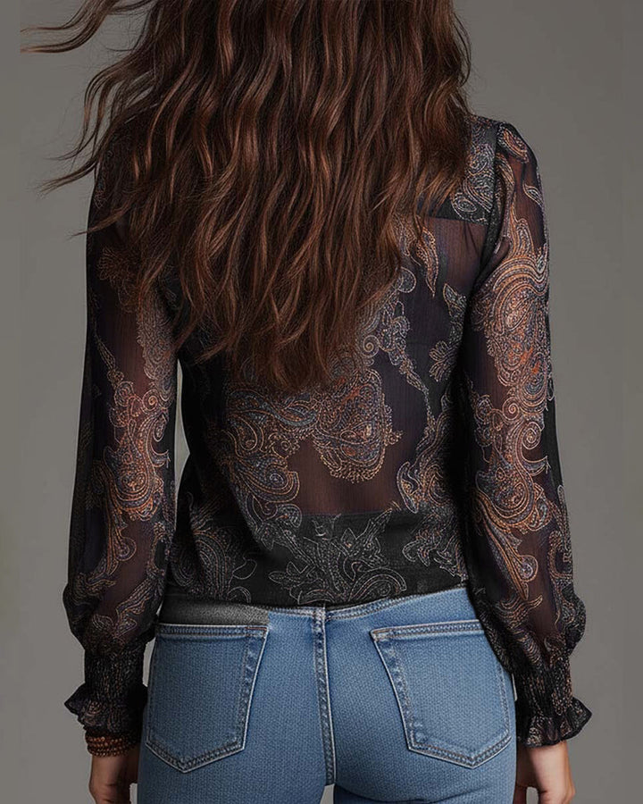 Katie™ | Elegant Blouse with Half-Zip and Ruffles