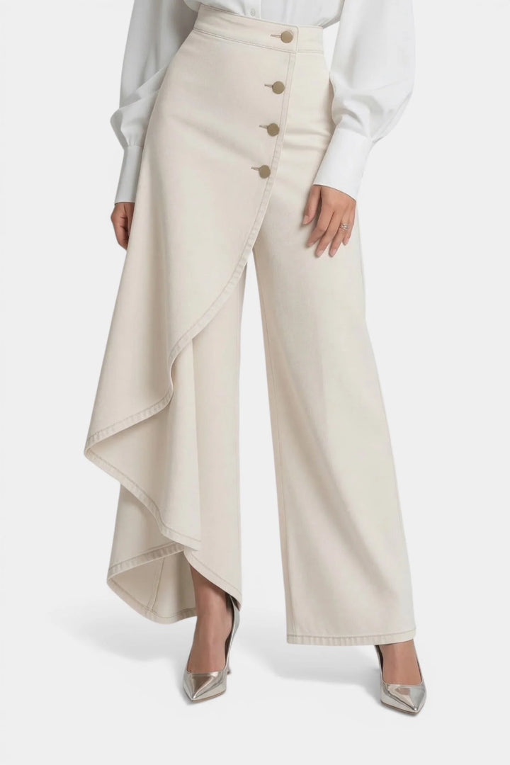 Ava™ | Denim Wrap Wide-Leg Pants