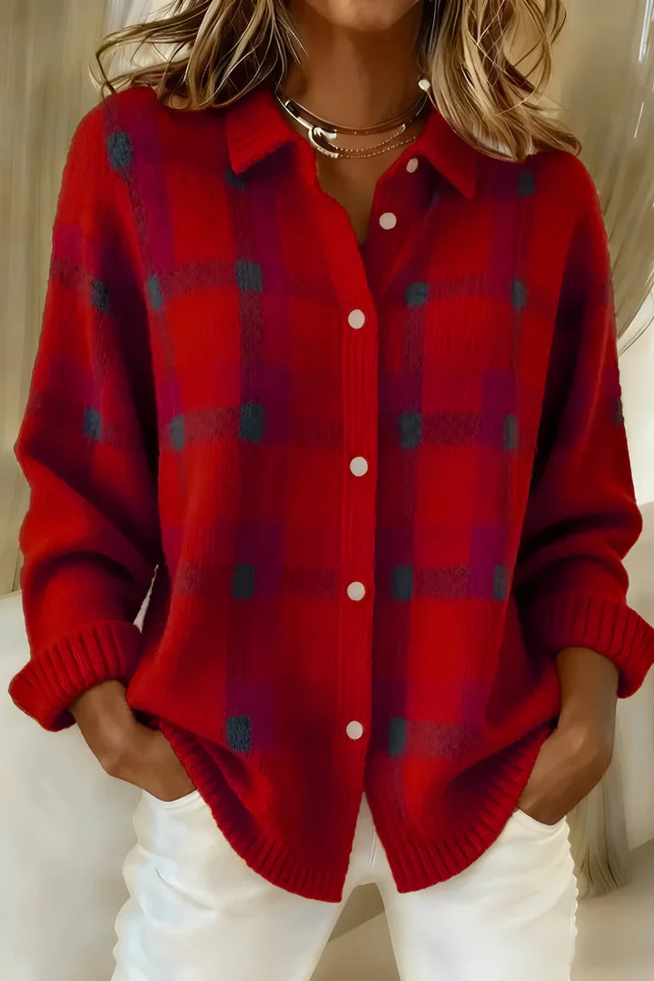  Lexi™ | Cheque Pattern Cardigan