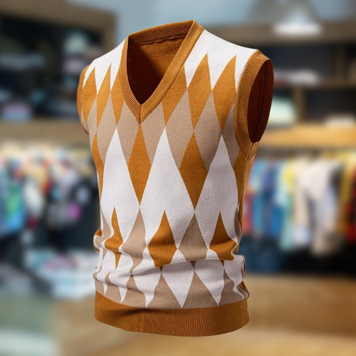 Ashton™ | Geborduurd V-hals Gebreid Vest