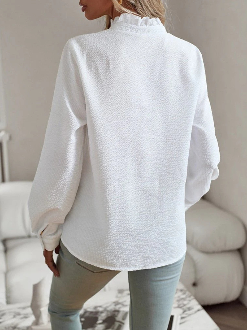 Fynessa™ | Elegant Ruffle Collar Blouse