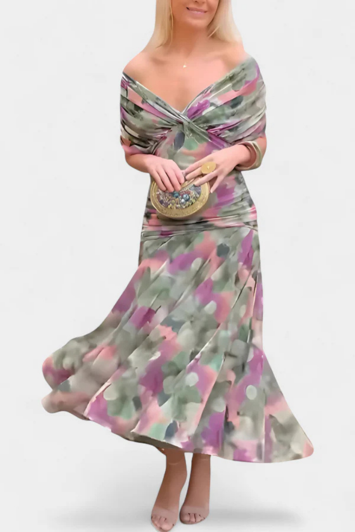 Sorelyn™ | Elegant V-Neck Flowing Dress