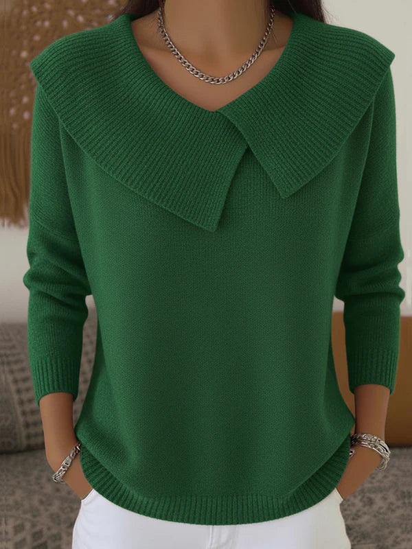 Vionelle™ | Draped Knit Collared Sweater