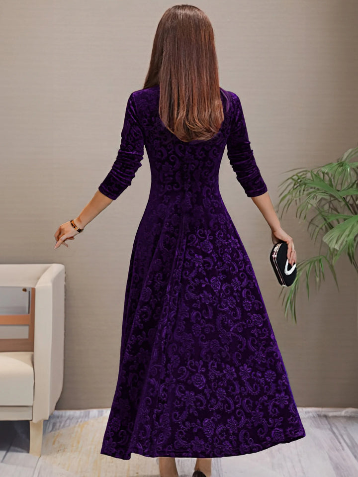 Elsynne™ | Velvet V-neck Dress