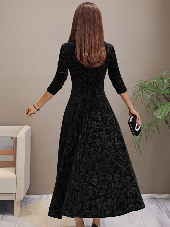 Elsynne™ | Velvet V-neck Dress