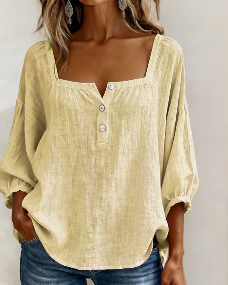 Sherri™ | Elegant Blouse with Square Neckline