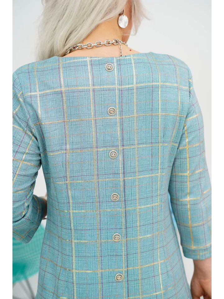 Savelle™ | Plaid Cheque Print Dress