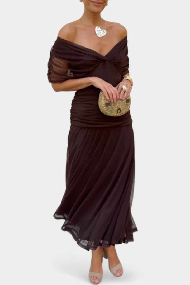 Sorelyn™ | Elegant V-Neck Flowing Dress