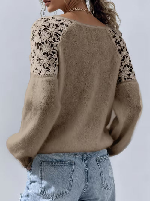 Avalyn™ | Lace Panel Knit Sweater