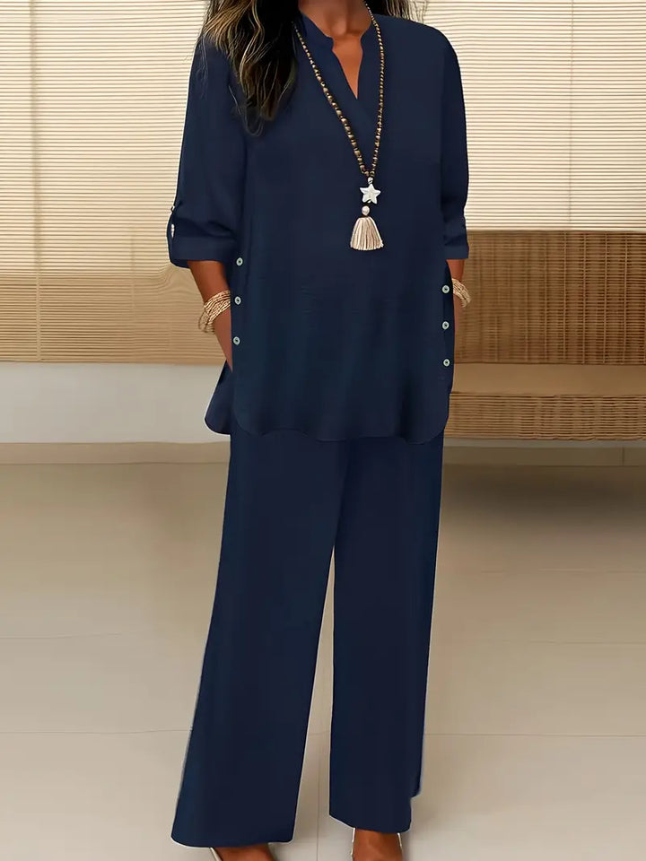 Beatrice™ | Casual Commuter V-Neck Set