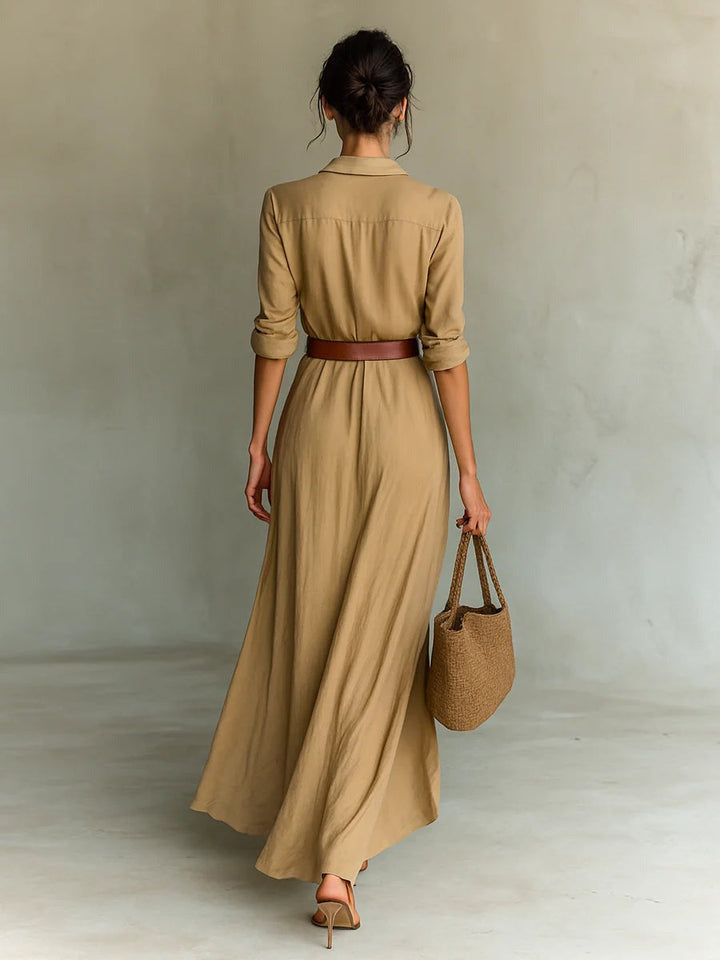 Sorelle™ | Elegant Long Dress With Belt
