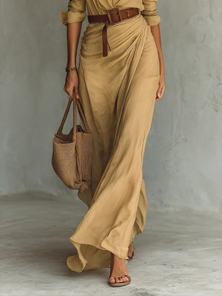 Sorelle™ | Elegant Long Dress With Belt