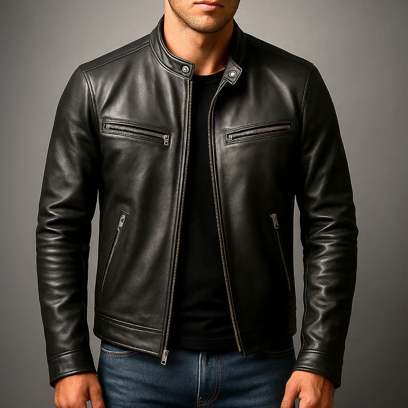 Jorvick™ | Classic Leather Biker Jacket