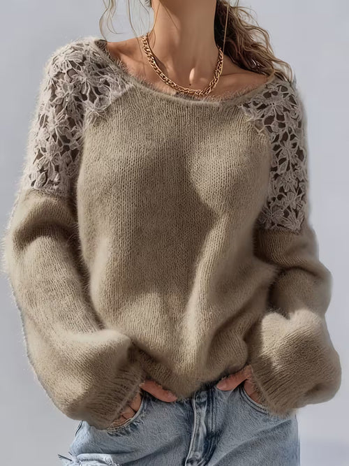 Avalyn™ | Lace Panel Knit Sweater