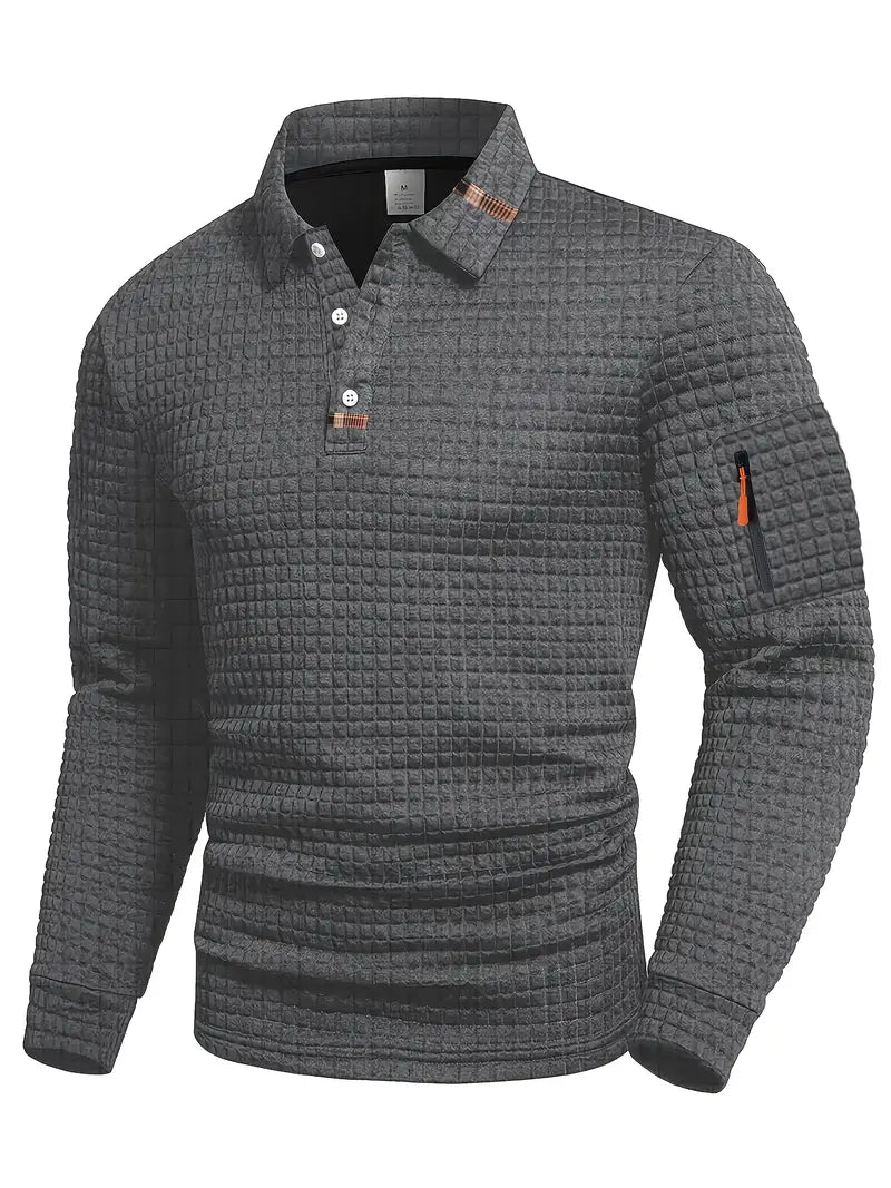Byron™ | Textured Long Sleeve Polo Shirt