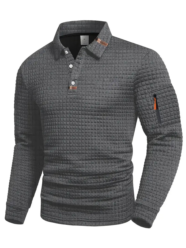 Byron™ | Textured Long Sleeve Polo Shirt