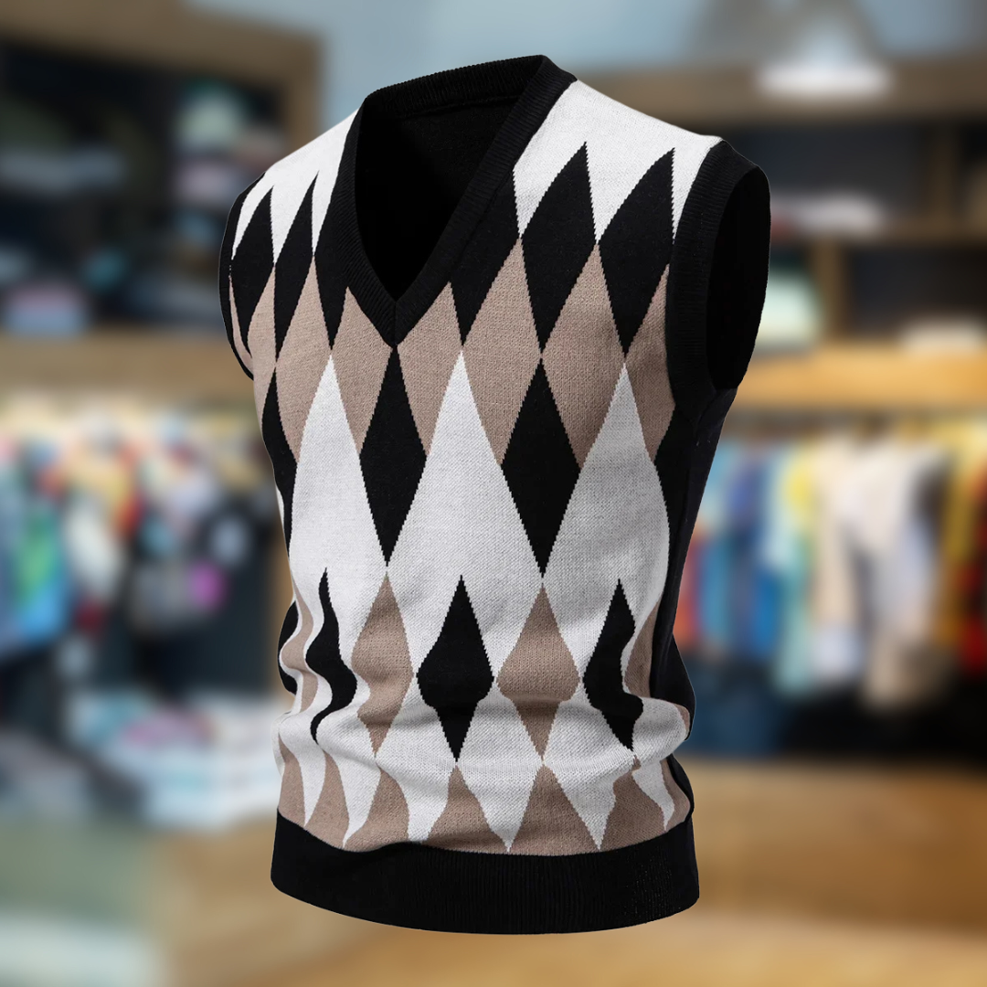 Ashton™ | Geborduurd V-hals Gebreid Vest