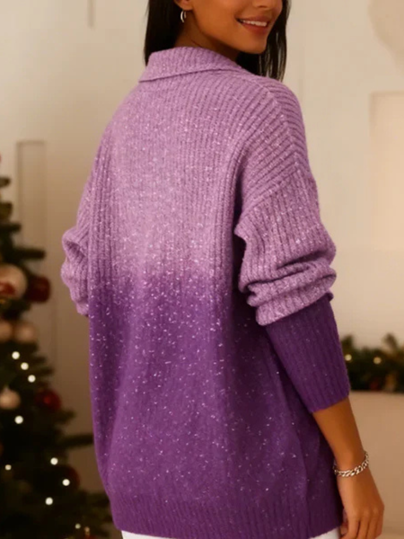 Serelise™ | Glittery Ombre Knit Sweater